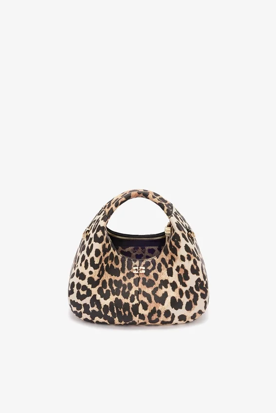 Mini Hobo Bag in Grained Leopard Mini Hobo Bag in Grained Leopard