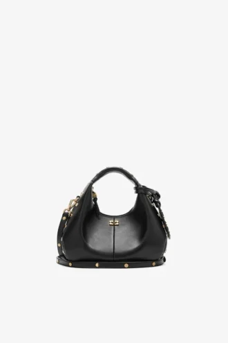 Mini Hobo Bag Studs in Black Mini Hobo Bag Studs in Black