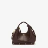 Mini Hobo Bag Studs in Brown