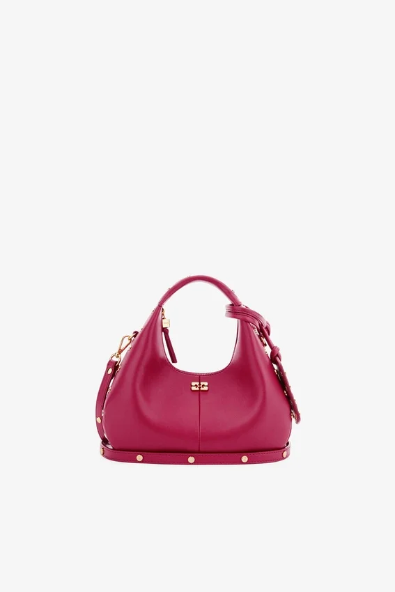 Mini Hobo Bag Studs in Red Mini Hobo Bag Studs in Red
