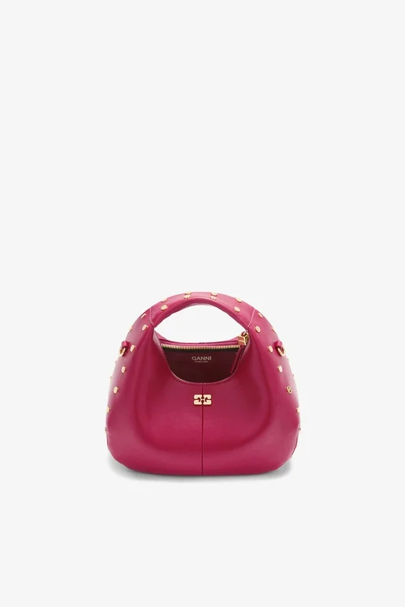 Mini Hobo Bag Studs in Red Mini Hobo Bag Studs in Red