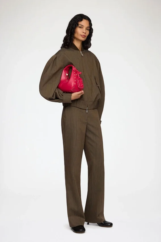 Mini Hobo Bag Studs in Red Mini Hobo Bag Studs in Red