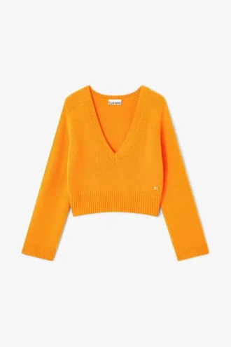 Orange V-neck Sweater