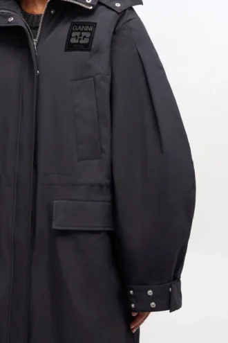 Oversized Dark Grey Tri-Layer Parka Coat