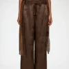 Pants in Brown Satin Pants in Brown Satin