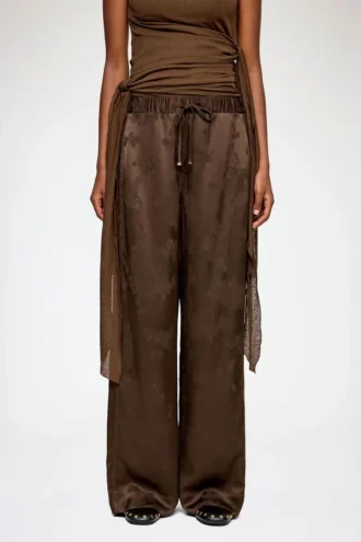 Pants in Brown Satin