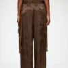Pants in Brown Satin Pants in Brown Satin