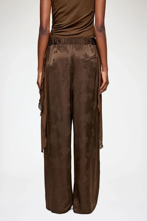 Pants in Brown Satin Pants in Brown Satin