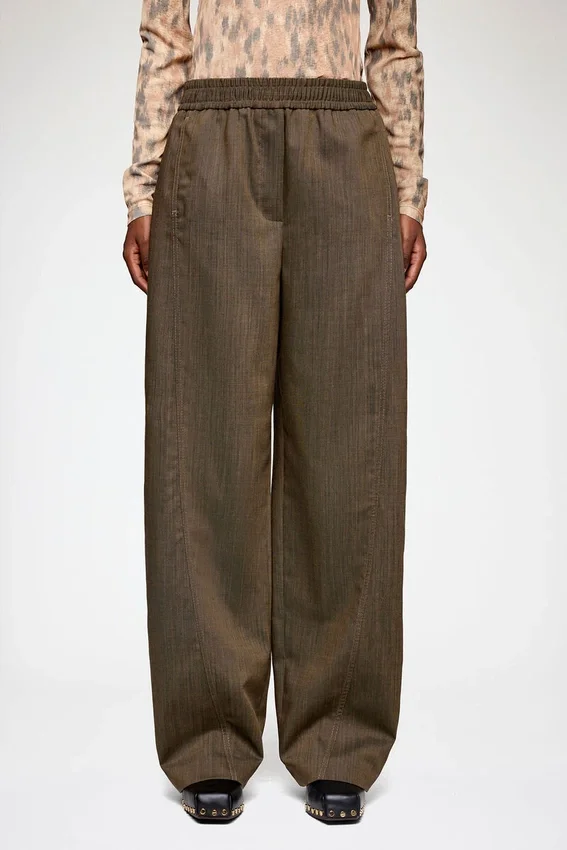 Pants in Brown Wool Melange Pants in Brown Wool Melange