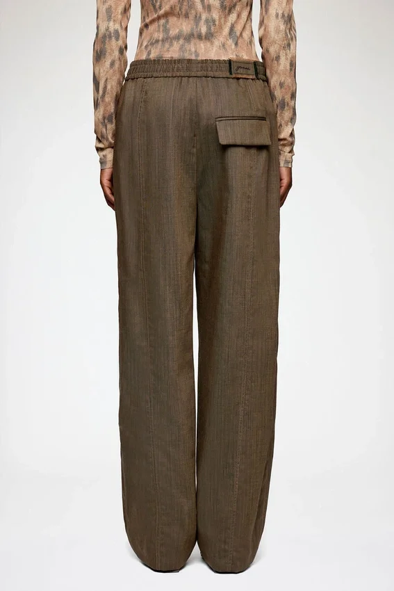 Pants in Brown Wool Melange Pants in Brown Wool Melange