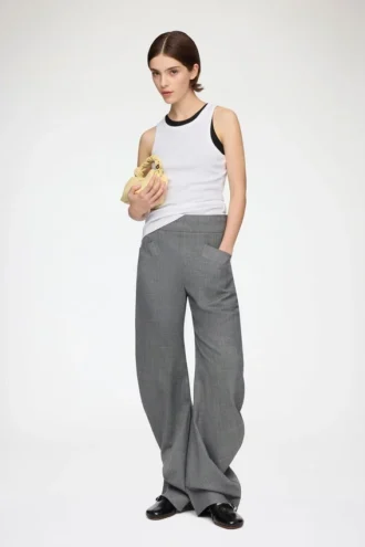 Pants in Grey Wool Melange