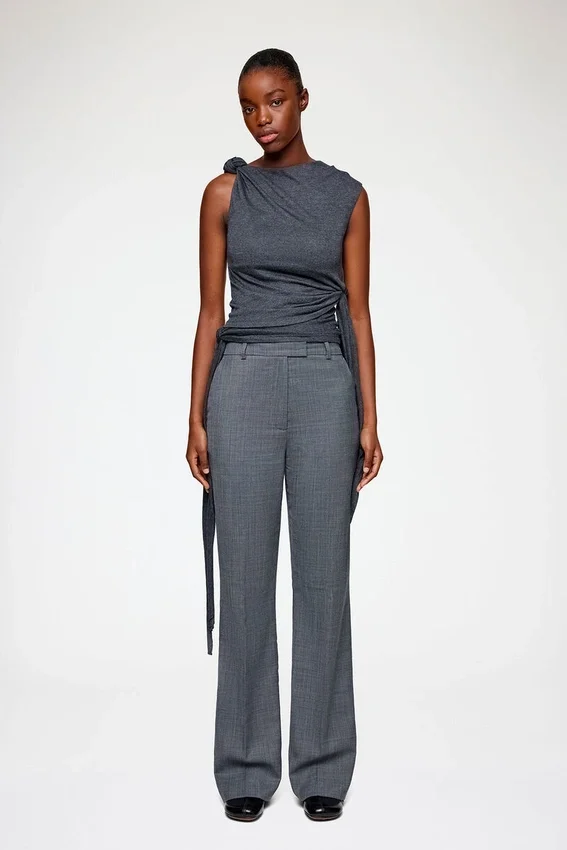 Pants in Grey Wool Melange Pants in Grey Wool Melange