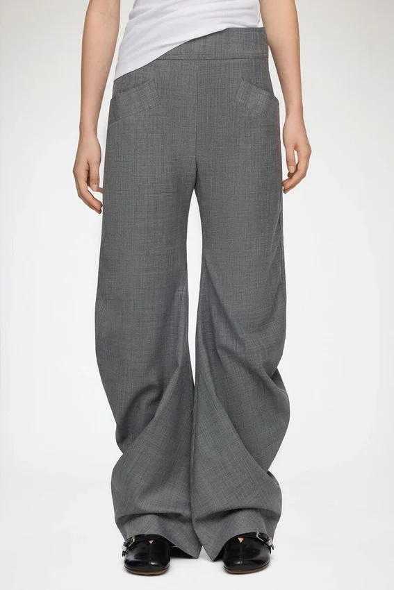 Pants in Grey Wool Melange Pants in Grey Wool Melange
