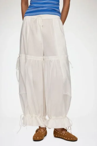 Pants in White Cotton