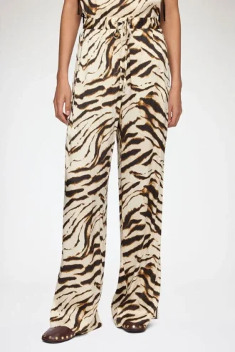 Pants in Zebra Satin