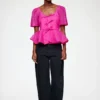 Peplum Blouse in Shibori Organza