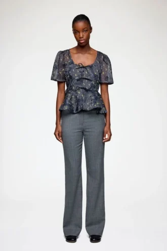 Peplum Blouse in Shibori Organza