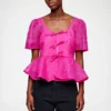 Peplum Blouse in Shibori Organza