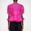 Peplum Blouse in Shibori Organza