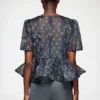 Peplum Blouse in Shibori Organza