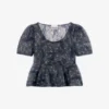 Peplum Blouse in Shibori Organza