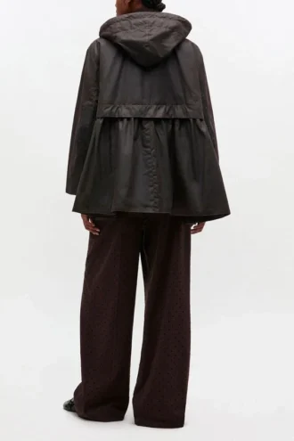 Peplum Wax Jacket in Green