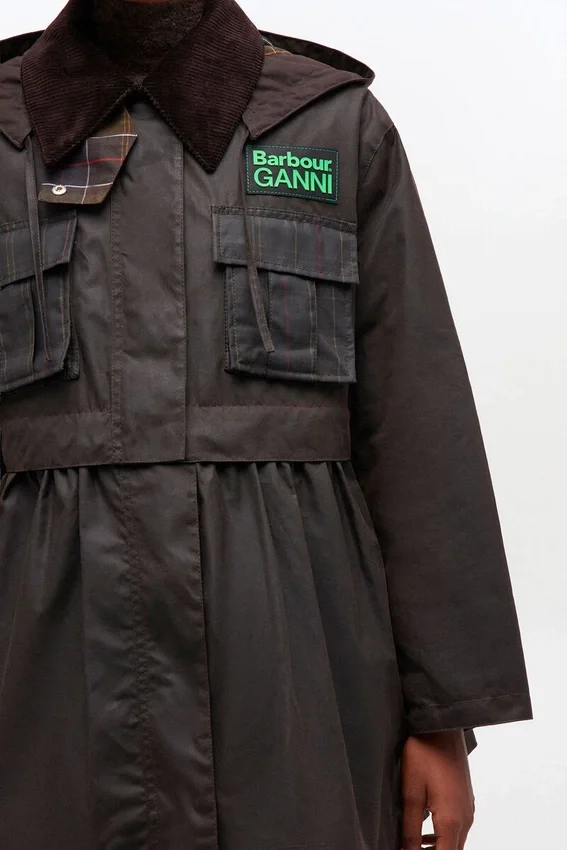 Peplum Wax Jacket in Green Peplum Wax Jacket in Green