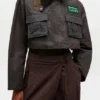 Peplum Wax Jacket in Green Peplum Wax Jacket in Green