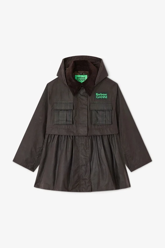 Peplum Wax Jacket in Green Peplum Wax Jacket in Green