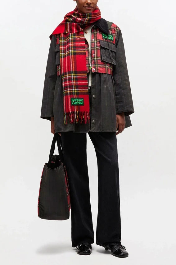 Peplum Wax Jacket in Tartan Peplum Wax Jacket in Tartan