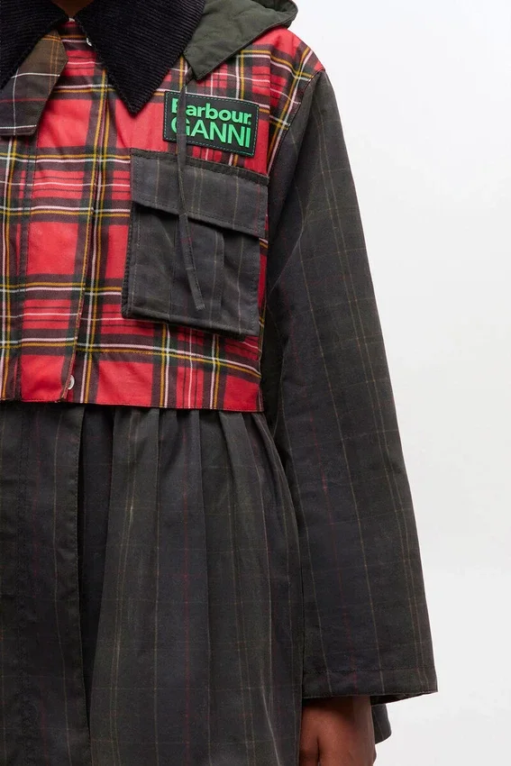 Peplum Wax Jacket in Tartan Peplum Wax Jacket in Tartan