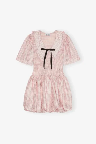 Pink Check Smock Dress