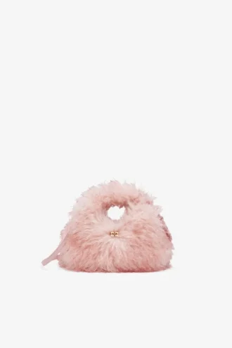 Pink Fur Mini Hobo Bag