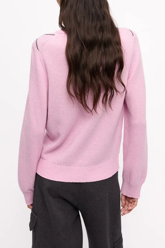 Pink Graphic Bow Sweater Pink Graphic Bow Sweater