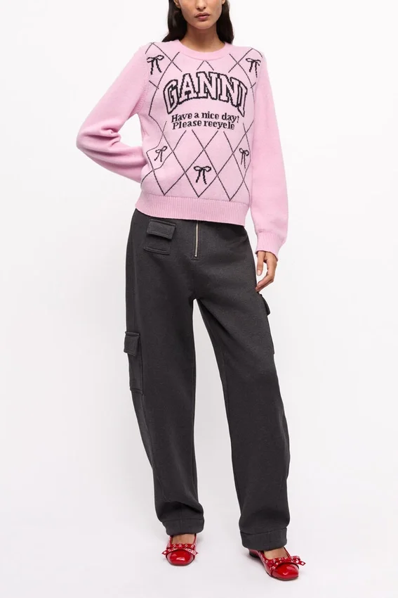 Pink Graphic Bow Sweater Pink Graphic Bow Sweater