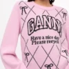 Pink Graphic Bow Sweater Pink Graphic Bow Sweater