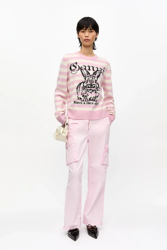 Pink Washed Cotton Twill Pants Pink Washed Cotton Twill Pants