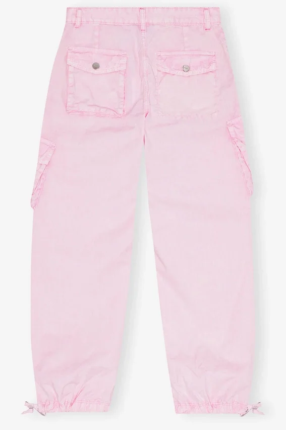Pink Washed Cotton Twill Pants Pink Washed Cotton Twill Pants