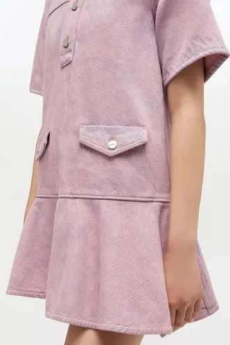 Pink Washed Denim Dress