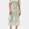 Pleated Georgette Midi Smock Dress Pleated Georgette Midi Smock Dress