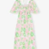 Pleated Georgette Midi Smock Dress Pleated Georgette Midi Smock Dress