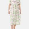 Pleated Georgette Midi Smock Dress Pleated Georgette Midi Smock Dress