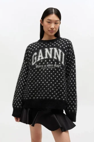Polka Brushed Sweater
