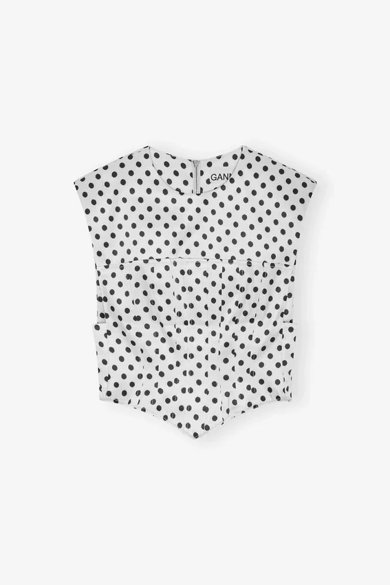 Polka-Dot Satin Corset Blouse Polka-Dot Satin Corset Blouse