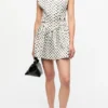 Polka-Dot Satin Corset Mini Dress