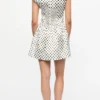 Polka-Dot Satin Corset Mini Dress