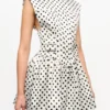 Polka-Dot Satin Corset Mini Dress