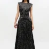 Polka-Dot Satin Corset Skirt