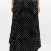 Polka-Dot Satin Corset Skirt