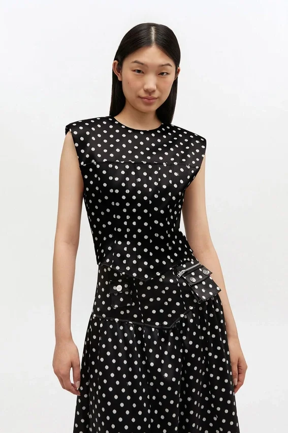 Polka-Dot Satin Corset Top Polka-Dot Satin Corset Top